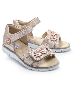 Сандалі для дівчаток Theo Leo бежевого кольору, Колір: золотий леопард, Розмір: 26