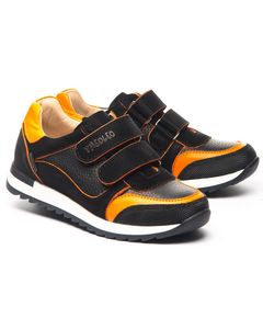 Кросівки для хлопчиків Theo Leo чорного кольору, Колір: чорний/помаранчевий, Розмір: 28