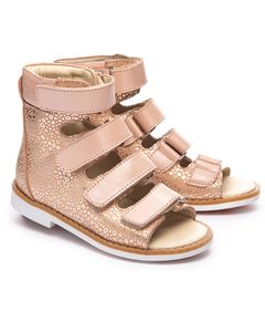 Ортопедичні босоніжки для дівчаток Theo Leo бежевого кольору, Колір: золотий, Розмір: 30