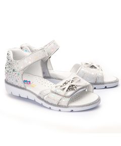Сандалі для дівчаток Theo Leo білого кольору, Колір: білий/срібний принт, Розмір: 26