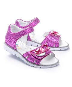 Сандалі для дівчаток Theo Leo кольору фуксії, Колір: малиновий леопард , Розмір: 36