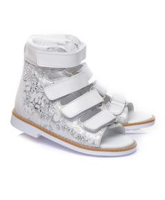 Ортопедичні босоніжки для дівчаток 1468, Колір: срібний переламутр/білий, Розмір: 31