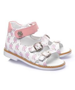 Босоніжки для дівчинки Theo Leo білого та рожевого кольорів, Колір: білий/рожевий, Розмір: 23