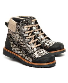 Черевики для дівчат Theo Leo золотого кольору, Колір: чорний/золотий, Розмір: 26