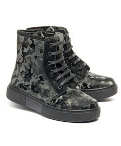 Черевики для дівчат Theo Leo сірого кольору, Колір: чорний/камуфляж, Розмір: 34