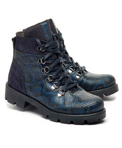 Ботинки для девочек Theo Leo темно-синего цвета, Цвет: т.синій/змія, Размер: 35