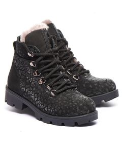 Зимові черевики для дівчаток Theo Leo чорного кольору, Колір: чорний, Розмір: 39