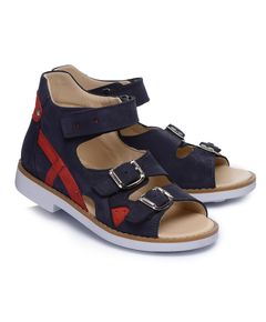 Босоніжки для хлопчиків Theo Leo темно-синього кольору, Колір: т.синій/червоний, Розмір: 27