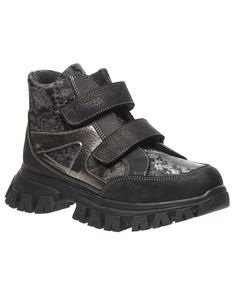 Черевики для дівчат Theo Leo сірого кольору, Колір: чорний/сіра змія, Розмір: 27