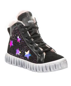 Зимние ботинки для девочек Theo Leo черного цвета, Цвет: чорний/бордовий, Размер: 30