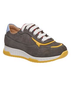 Кросівки дитячі Theo Leo сірого кольору, Колір: т.сірий/жовтий, Розмір: 31