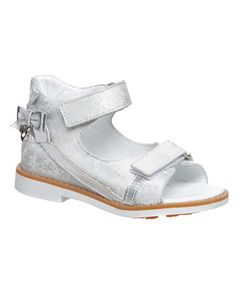 Босоніжки для дівчинки Theo Leo білого кольору, Колір: срібний, Розмір: 26