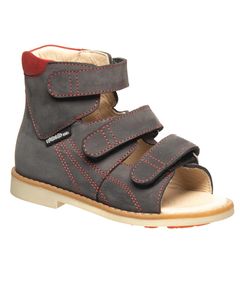 Ортопедичні босоніжки для хлопчиків Theo Leo темно-сірого кольору, Колір: сірий/червоний, Розмір: 26