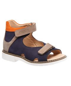 Босоніжки для хлопчиків Theo Leo синього кольору, Колір: сірий/т.синій, Розмір: 26