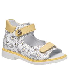 Босоніжки для дівчаток Theo Leo біло-жовтого кольору, Колір: білий/жовтий/ромашка, Розмір: 30