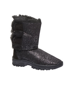 Зимові чоботи для дівчаток Theo Leo чорного кольору, Колір: чорний блискучий, Розмір: 32