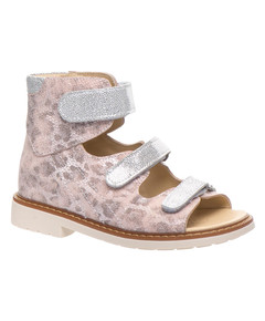 Ортопедичні босоніжки для дівчаток Theo Leo пудрового та срібного кольорів, Колір: пудра/срібний, Розмір: 24