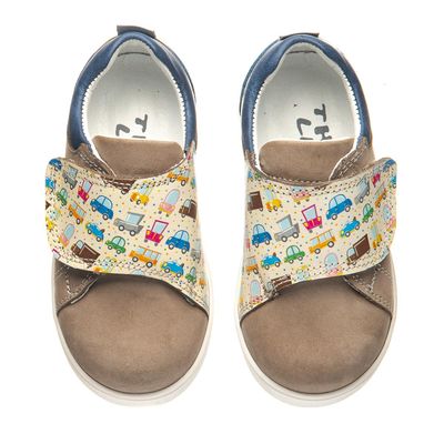 Мокасини для хлопчиків Theo Leo бежевого та синього кольорів, Колір: пісочний, Розмір: 20, зображення 4