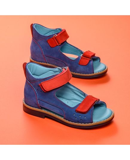 Босоножки для мальчиков Theo Leo синего и красного цветов, Цвет: синій/червоний, Размер: 25, изображение 5