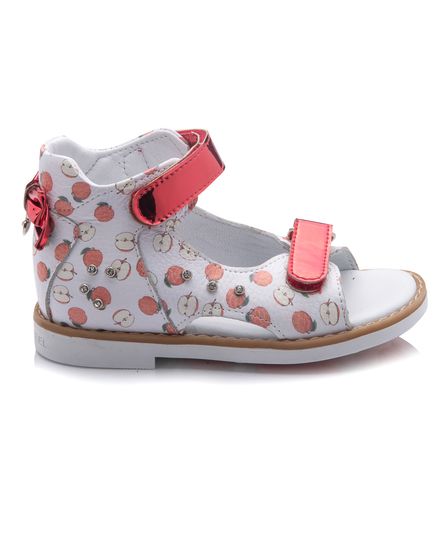 Босоніжки для дівчаток Theo Leo білого і червоного кольорів, Колір: білий/мікс/червоний, Розмір: 21, зображення 2