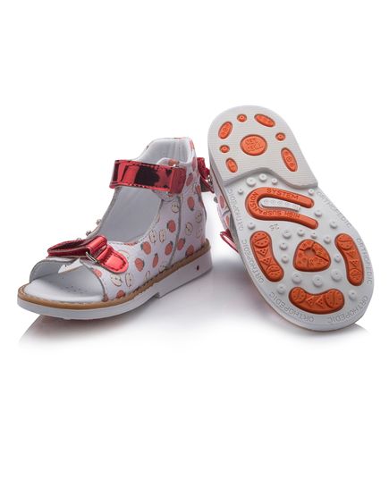 Босоніжки для дівчаток Theo Leo білого і червоного кольорів, Колір: білий/мікс/червоний, Розмір: 21, зображення 5