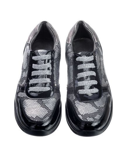 Кроссовки для девочек Theo Leo черного цвета, Цвет: чорний/змія, Размер: 28, изображение 4