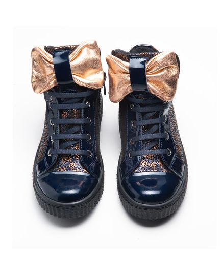 Черевики для дівчат Theo Leo темно-синього кольору, Колір: синій/золотий, Розмір: 21, зображення 5
