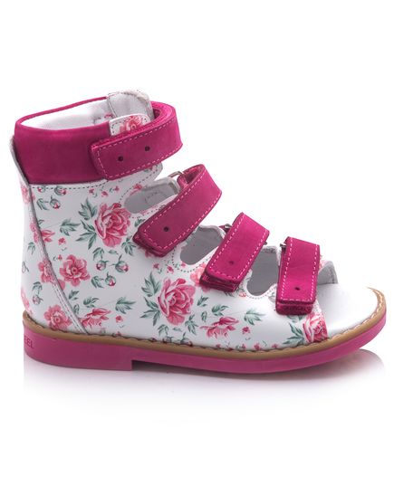 Ортопедичні босоножки для дівчаток Theo Leo білого і рожевого кольорів, Колір: білий /мікс /рожевий, Розмір: 30, зображення 2