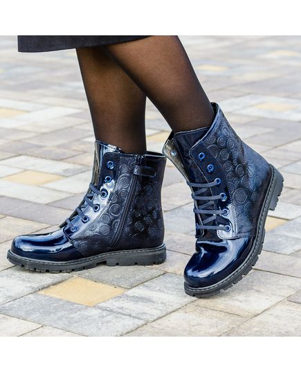 Черевики для дівчат Theo Leo темно-синього кольору, Колір: т.синій, Розмір: 27, зображення 4