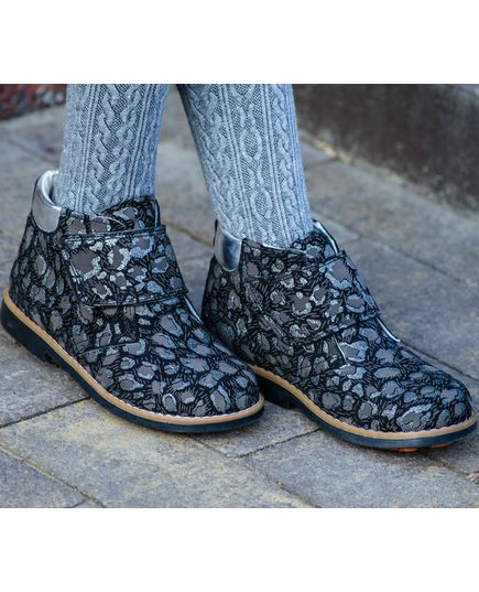 Ботинки для девочек Theo Leo черного цвета, Цвет: чорний/леопард, Размер: 21, изображение 2