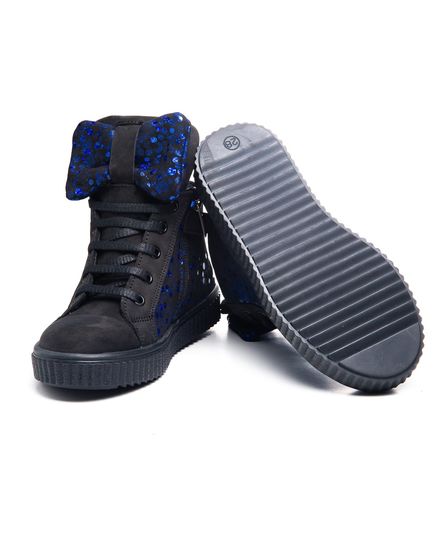 Черевики для дівчат Theo Leo чорного та синього кольорів, Колір: чорний/синій, Розмір: 22, зображення 4