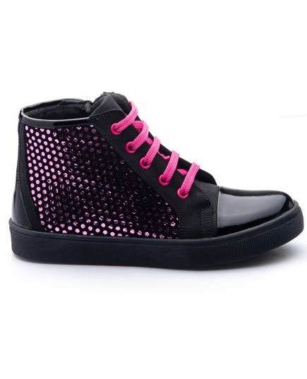 Ботинки для девочек Theo Leo черного и розового цветов, Цвет: чорний/рожевий, Размер: 26, изображение 2