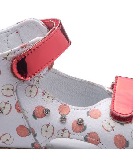 Босоніжки для дівчаток Theo Leo білого і червоного кольорів, Колір: білий/мікс/червоний, Розмір: 21, зображення 4