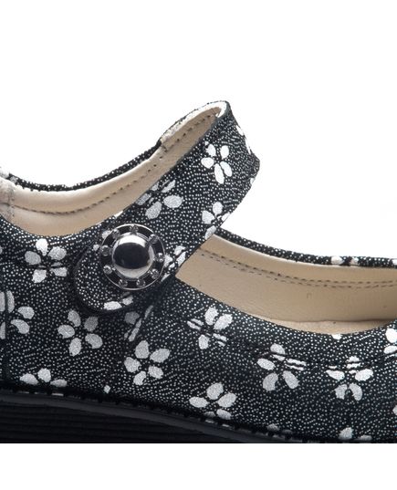 Туфлі для дівчаток Theo Leo чорного кольору, Колір: чорний/срібний малюнок, Розмір: 33, зображення 3