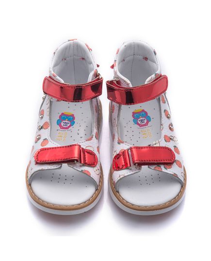 Босоніжки для дівчаток Theo Leo білого і червоного кольорів, Колір: білий/мікс/червоний, Розмір: 21, зображення 3