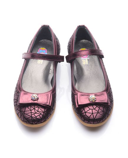 Туфлі для дівчаток Theo Leo бордового кольору, Колір: бордовий/чорний принт, Розмір: 36, зображення 5