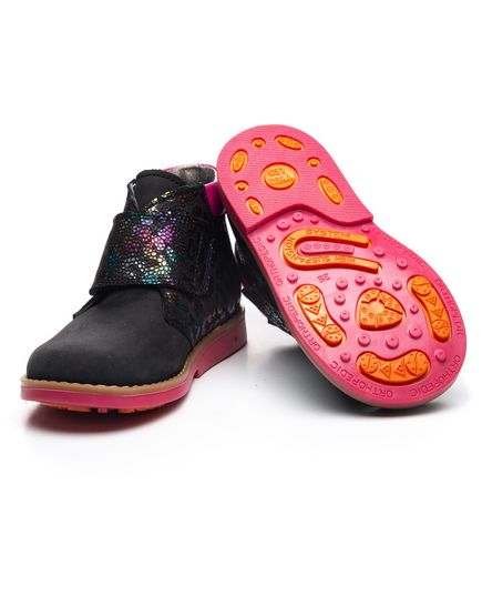 Ботинки для девочек Theo Leo черного цвета, Цвет: чорний/різнокольор./рожевий, Размер: 21, изображение 3