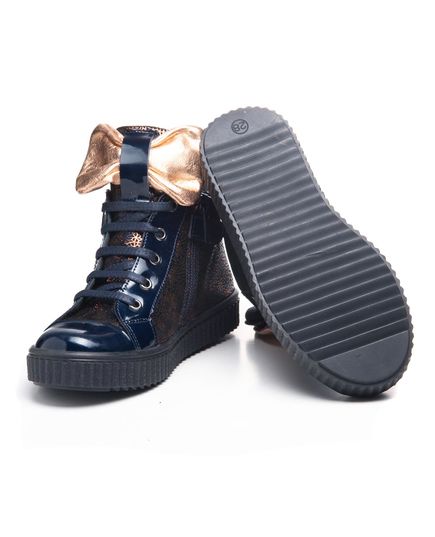 Черевики для дівчат Theo Leo темно-синього кольору, Колір: синій/золотий, Розмір: 21, зображення 4