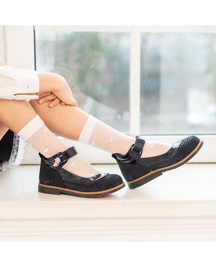 Туфлі для дівчаток Theo Leo темно-синього кольору, Колір: т.синій, Розмір: 35, зображення 2