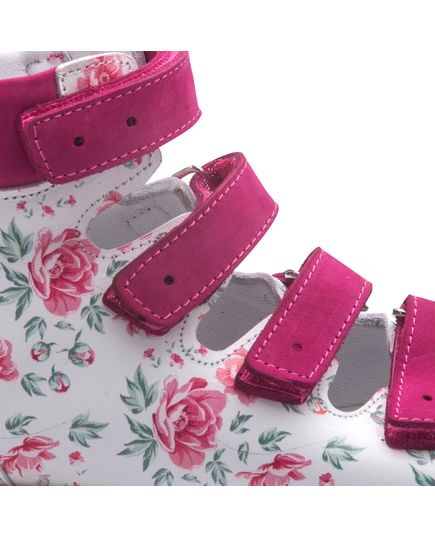 Ортопедичні босоножки для дівчаток Theo Leo білого і рожевого кольорів, Колір: білий /мікс /рожевий, Розмір: 30, зображення 4