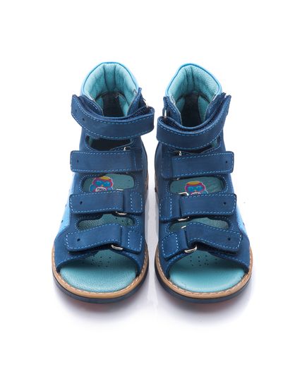 Ортопедичні босоніжки для хлопчиків Theo Leo синього кольору, Колір: синій/блакитний, Розмір: 18, зображення 4