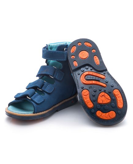 Ортопедичні босоніжки для хлопчиків Theo Leo синього кольору, Колір: синій/блакитний, Розмір: 18, зображення 2
