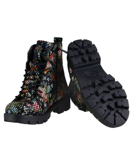 Ботинки для девочек Theo Leo разноцветные, Цвет: черный/цветок, Размер: 27, изображение 2