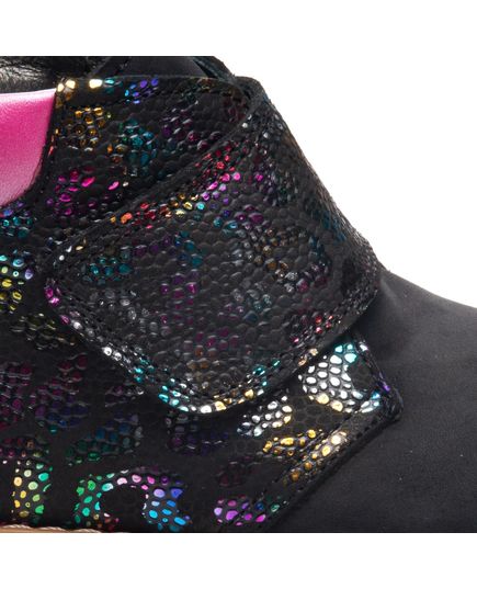 Ботинки для девочек Theo Leo черного цвета, Цвет: чорний/різнокольор./рожевий, Размер: 21, изображение 4