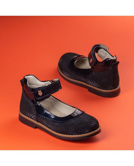 Туфлі для дівчаток Theo Leo темно-синього кольору, Колір: т.синій, Розмір: 35, зображення 4