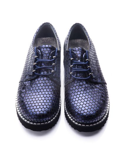 Туфлі для дівчаток Theo Leo темно-синього кольору, Колір: т.синій, Розмір: 28, зображення 4