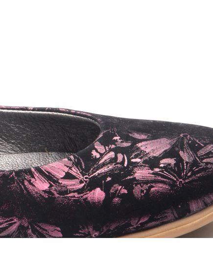 Туфлі для дівчаток Theo Leo бордового кольору, Колір: чорний/бордовий візерунок, Розмір: 38, зображення 3