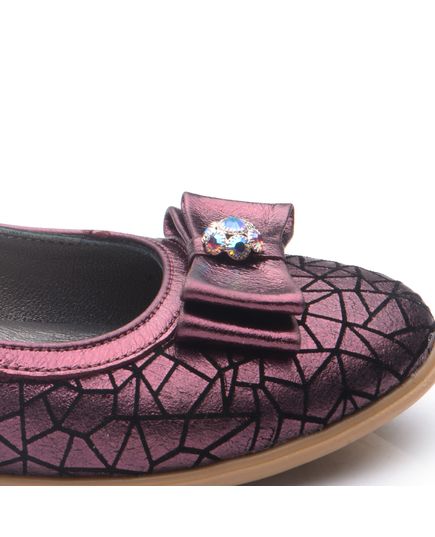 Туфлі для дівчаток Theo Leo бордового кольору, Колір: бордовий/чорний принт, Розмір: 36, зображення 4