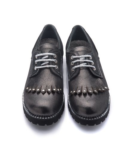 Туфлі для дівчаток Theo Leo сірого кольору, Колір: сірий, Розмір: 37, зображення 4