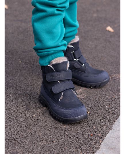 Зимові черевики для хлопчиків Theo Leo синього кольору, Колір: т.синій, Розмір: 21, зображення 2